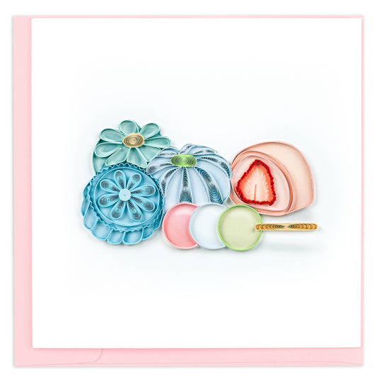 Quilled Japanese Desserts Greeting Card