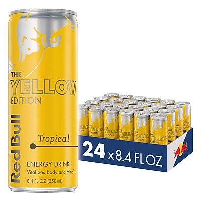 Red Bull The Yellow Edition Tropical Energy Drink, 8.4 Fl. Oz., 24 Cans/Carton (RB224483)