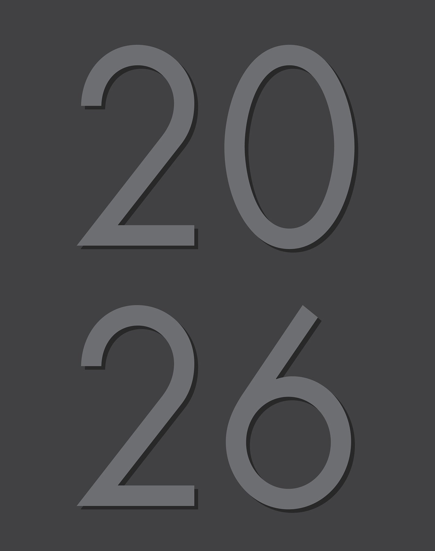 Charcoal 2026 7.5" x 9.5" Booklet Monthly Planner