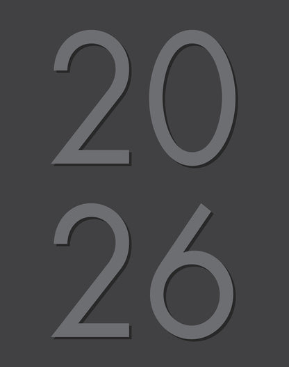 Charcoal 2026 7.5" x 9.5" Booklet Monthly Planner