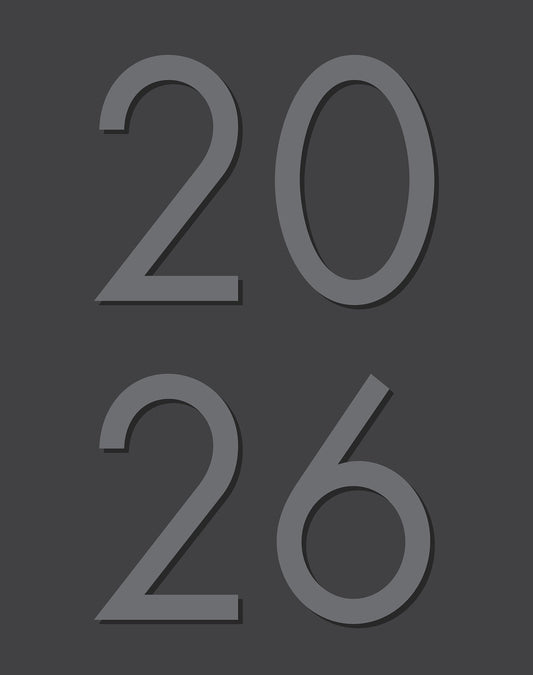 Charcoal 2026 7.5" x 9.5" Booklet Monthly Planner