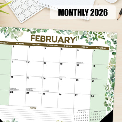 Eucalyptus 2026 22" x 17" Large Monthly Desk Pad