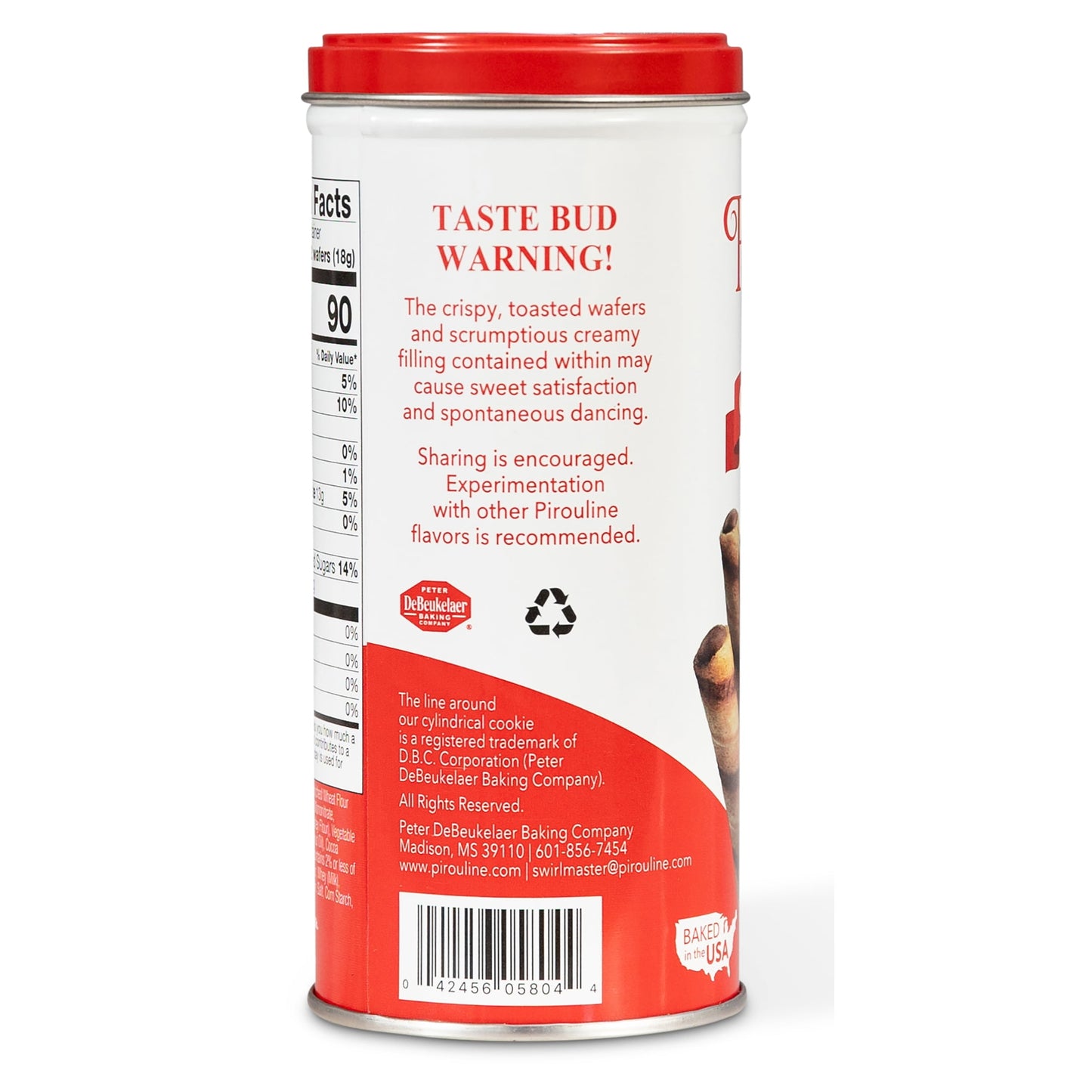 Pirouline Chocolate Hazelnut Creme Filled Wafer Cookies, 3.5oz Tin. Holiday Gifts.