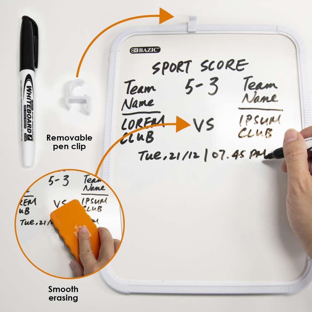 Dry Erase Board with Marker, 8.5 x 11 in