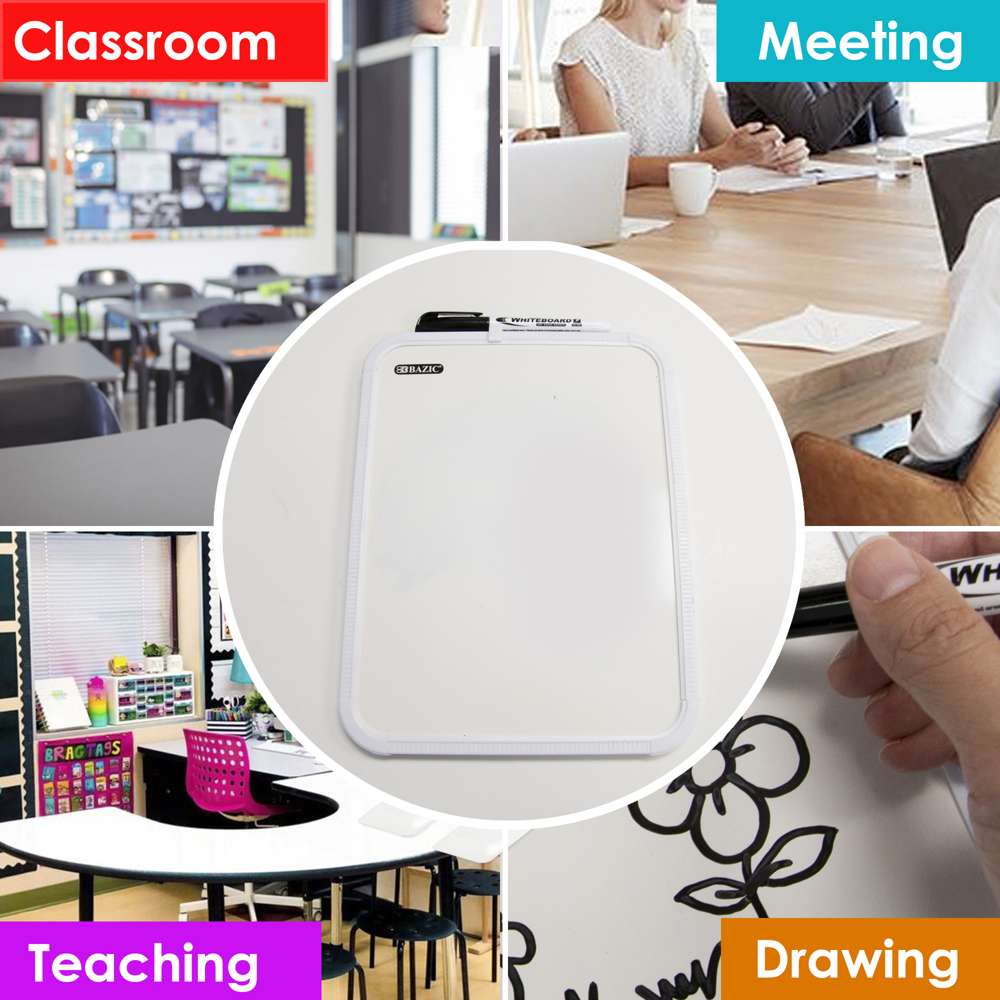 Dry Erase Board with Marker, 8.5 x 11 in