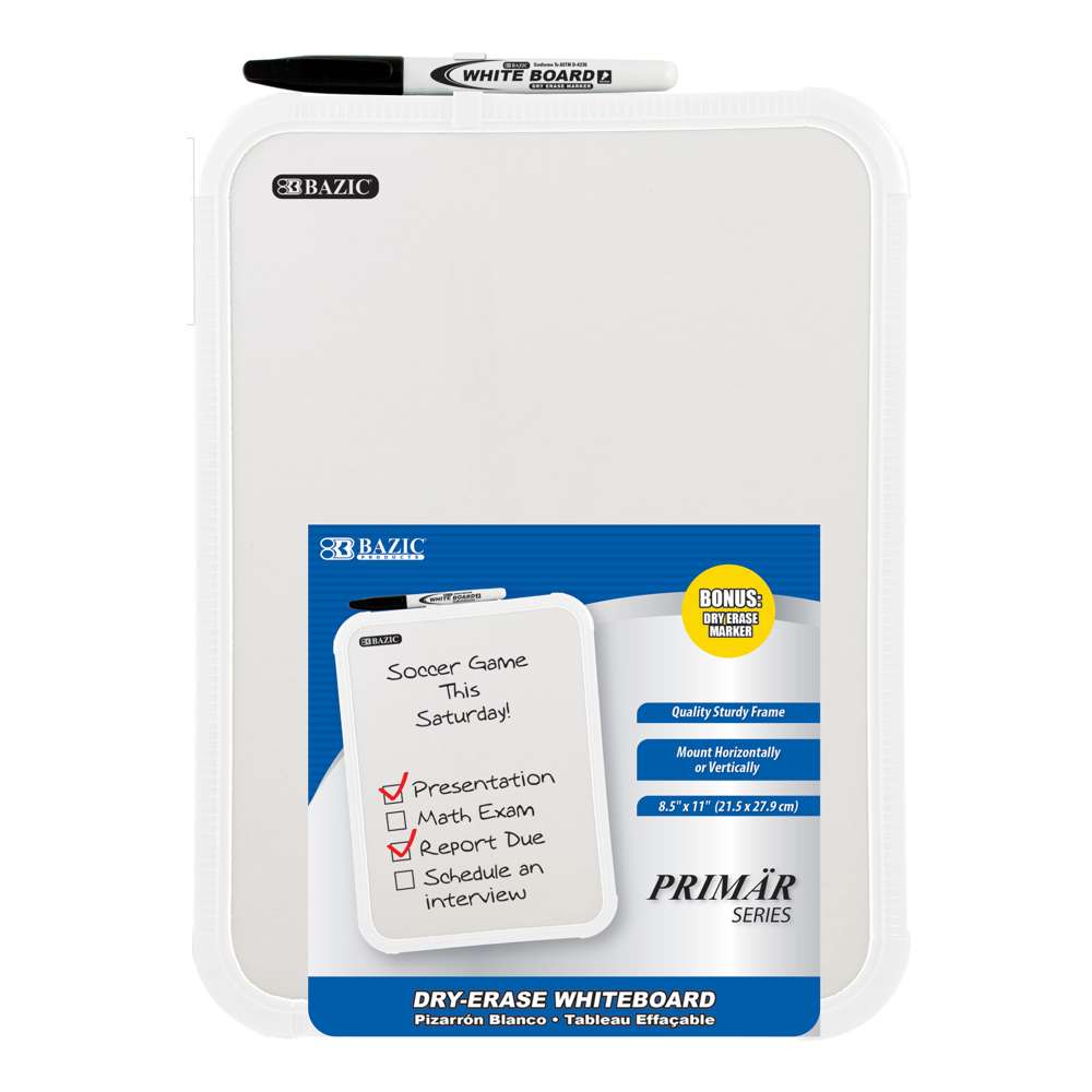 Dry Erase Board with Marker, 8.5 x 11 in