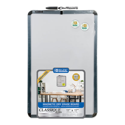 Aluminum Frame Magnetic Dry Erase Board, 11 x 17 in