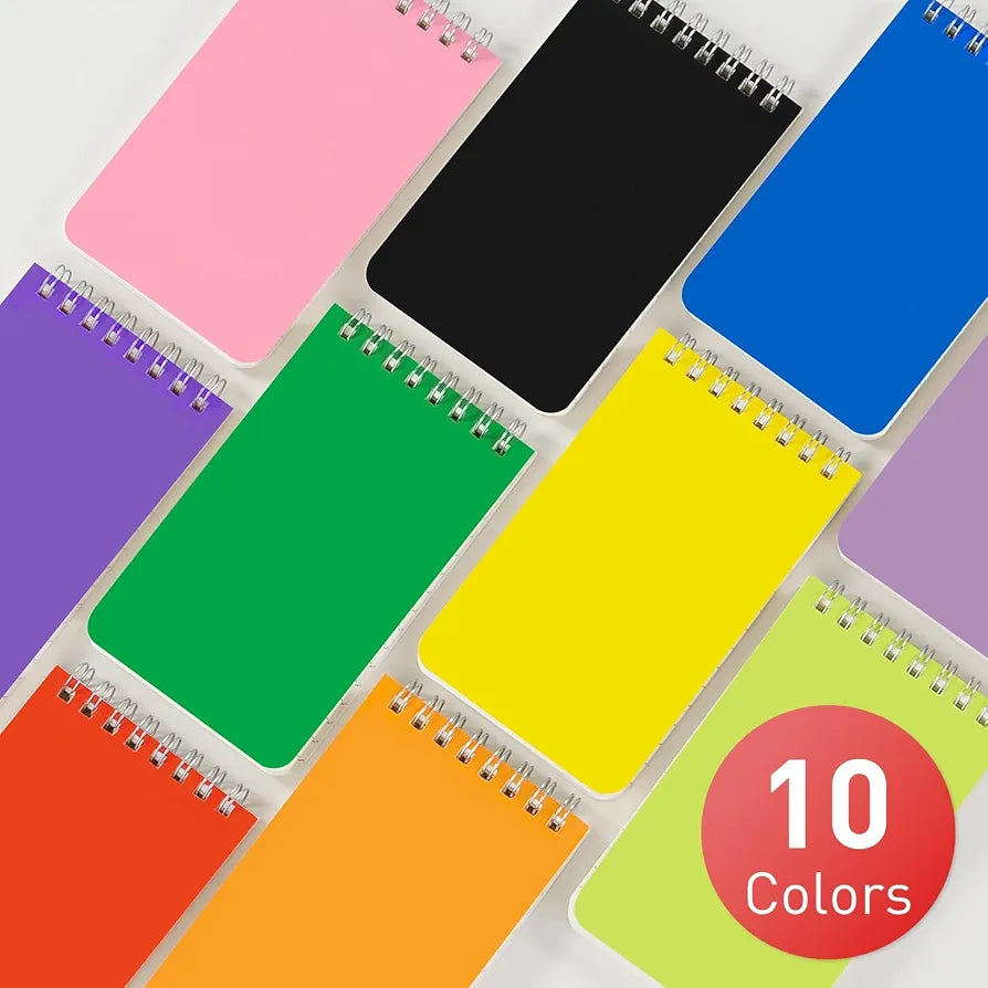Dynta 60 Pack Pocket Notebook Bulk 3x5 Inch Mini Top Bound Spiral Note Pad