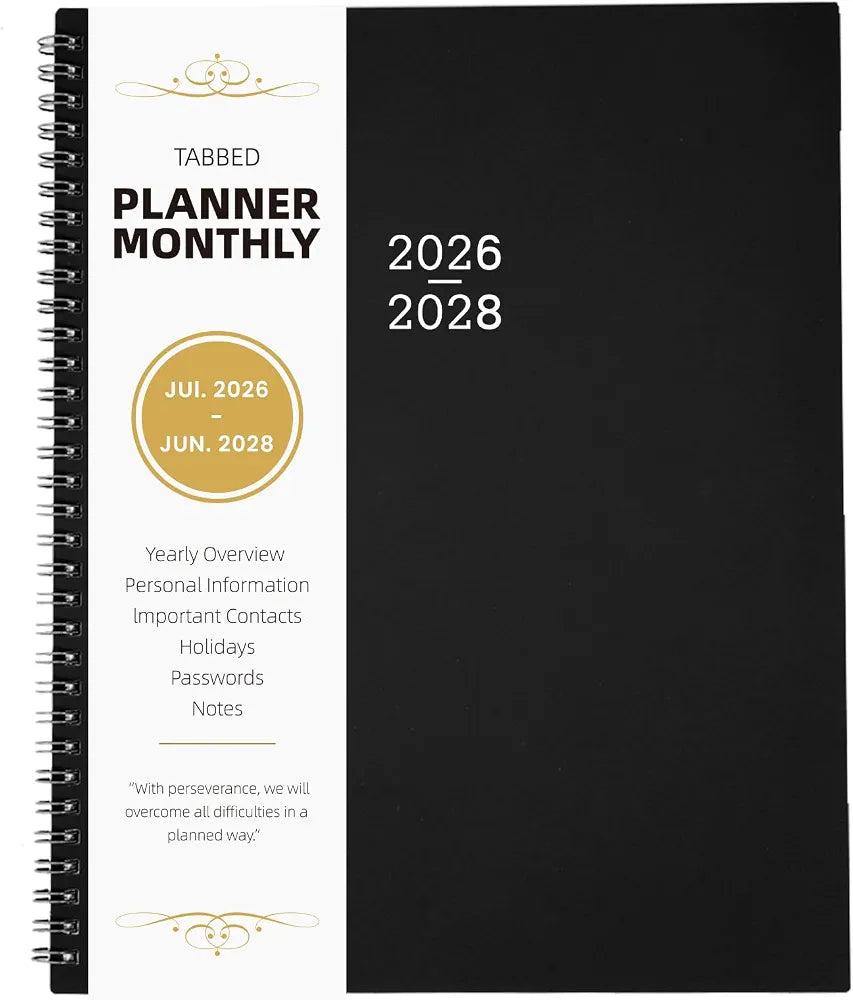 Monthly Planner 2026-2028 - 2026-2028 Monthly Planner, 24 Months, 9'' x 11'', JUL. 2026 - JUN. 2028 with Inner Pocket, Coated Tabs
