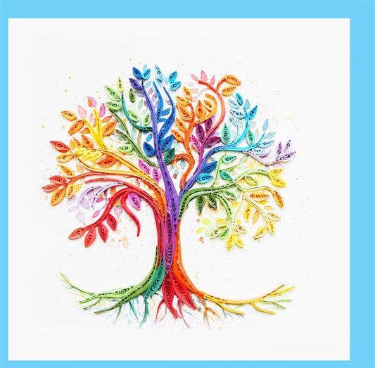 Tree of life color full, Quilling card, everyday card, greeting card EV-8