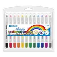 BAZIC 12 Color Silky Gel Crayons [2561]