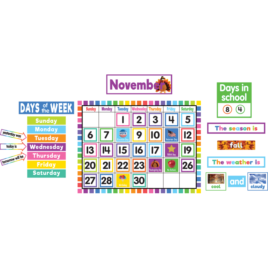 Colorful Calendar Bulletin Board
