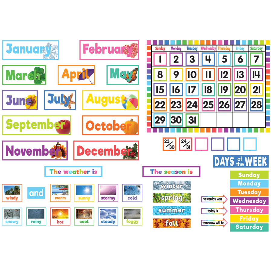 Colorful Calendar Bulletin Board