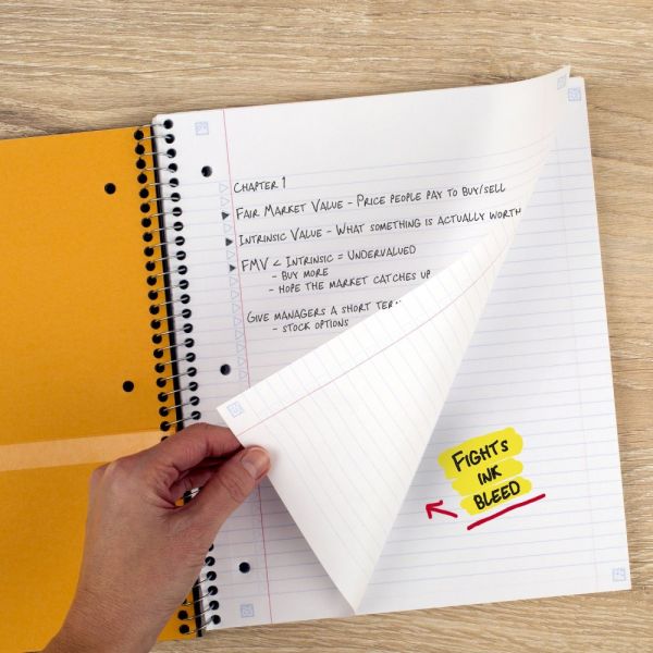 Five Star Spiral Notebook Plus Study App, 3 Subject, College Ruled, 8 1/2" x 11", Sky Blue