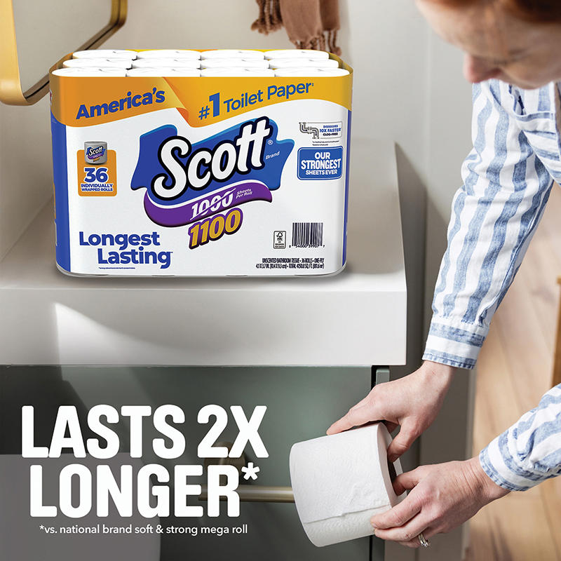 Scott 1-Ply Toilet Paper, 36 pk./1,100 sheets per roll