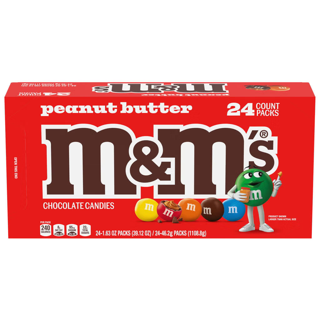 M&M PEANUT BUTTER CHOCOLATE 1.63OZ 24CT