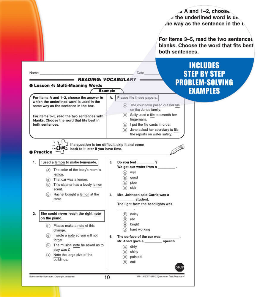 Spectrum Test Practice Workbook Grade 4 Paperback