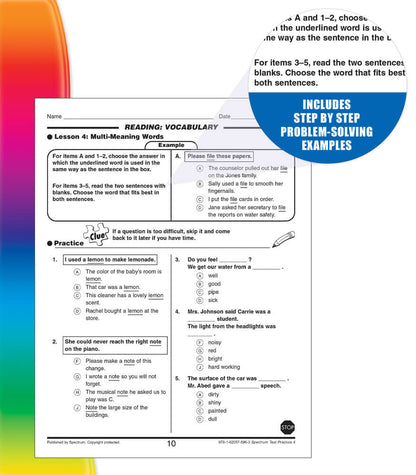 Spectrum Test Practice Workbook Grade 4 Paperback