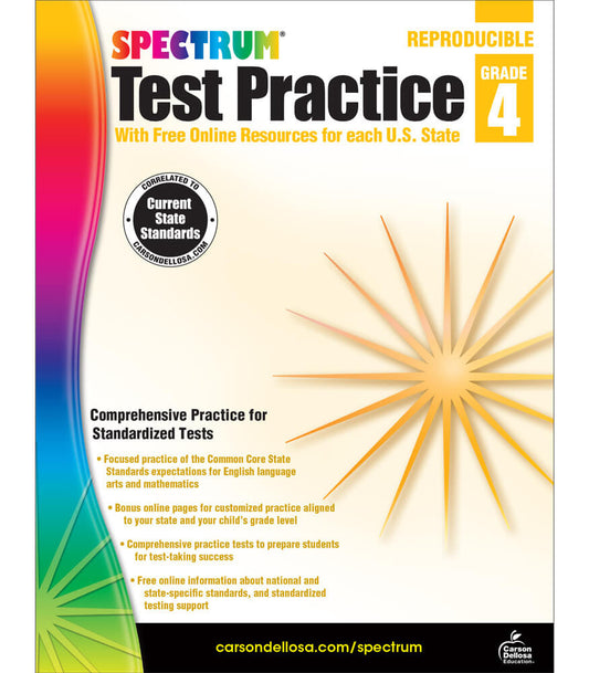 Spectrum Test Practice Workbook Grade 4 Paperback