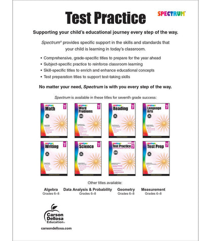 Spectrum Test Practice Workbook Grade 7 Paperback