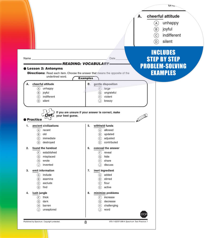 Spectrum Test Practice Workbook Grade 7 Paperback