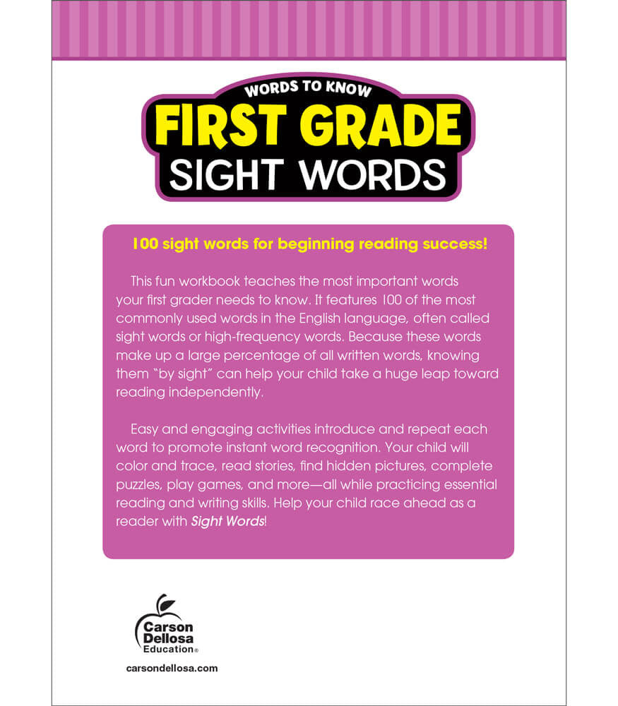 First Grade Sight Words Workbook Grade 1 Paperback