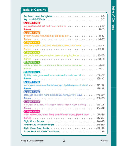 First Grade Sight Words Workbook Grade 1 Paperback