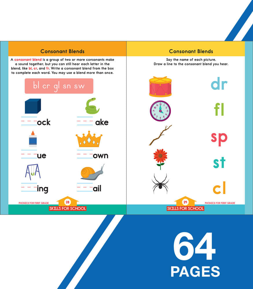 Phonics for First Grade Activity Book Grade 1 Paperback