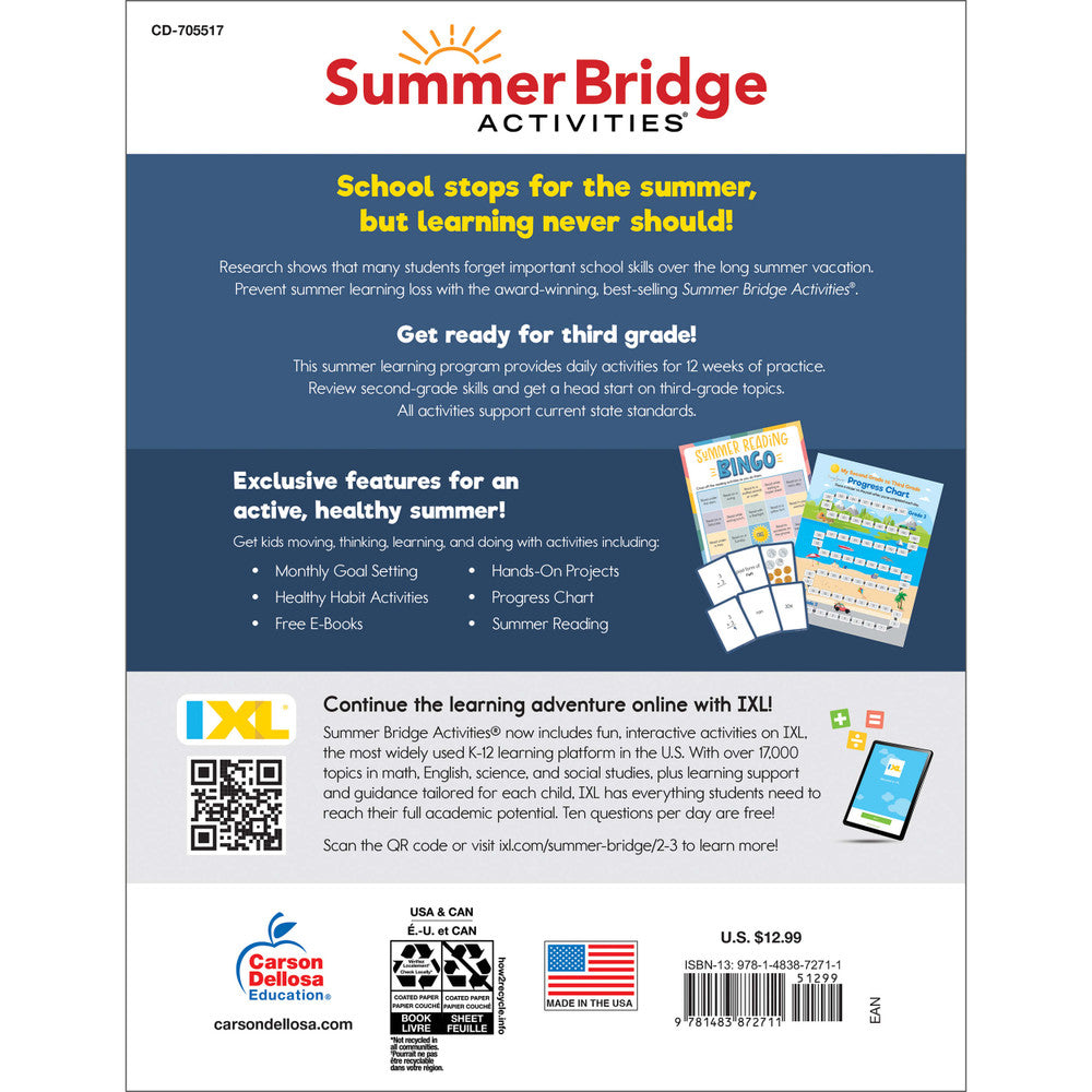 Summer Bridge Activities Workbook Grade 2-3 Paperback