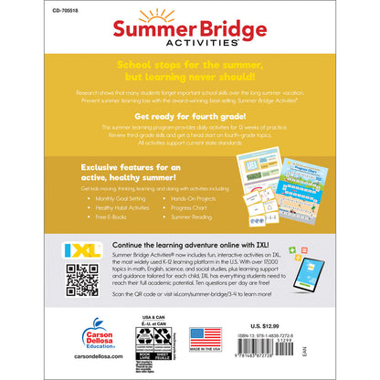 Summer Bridge Activities Workbook Grade 3-4 Paperback