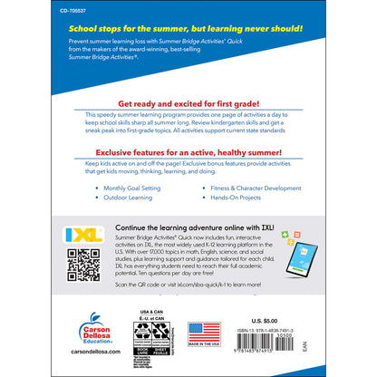 Summer Bridge Activities Quick Workbook Grade K-1