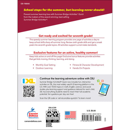 Summer Bridge Activities Quick Workbook Grade 6-7