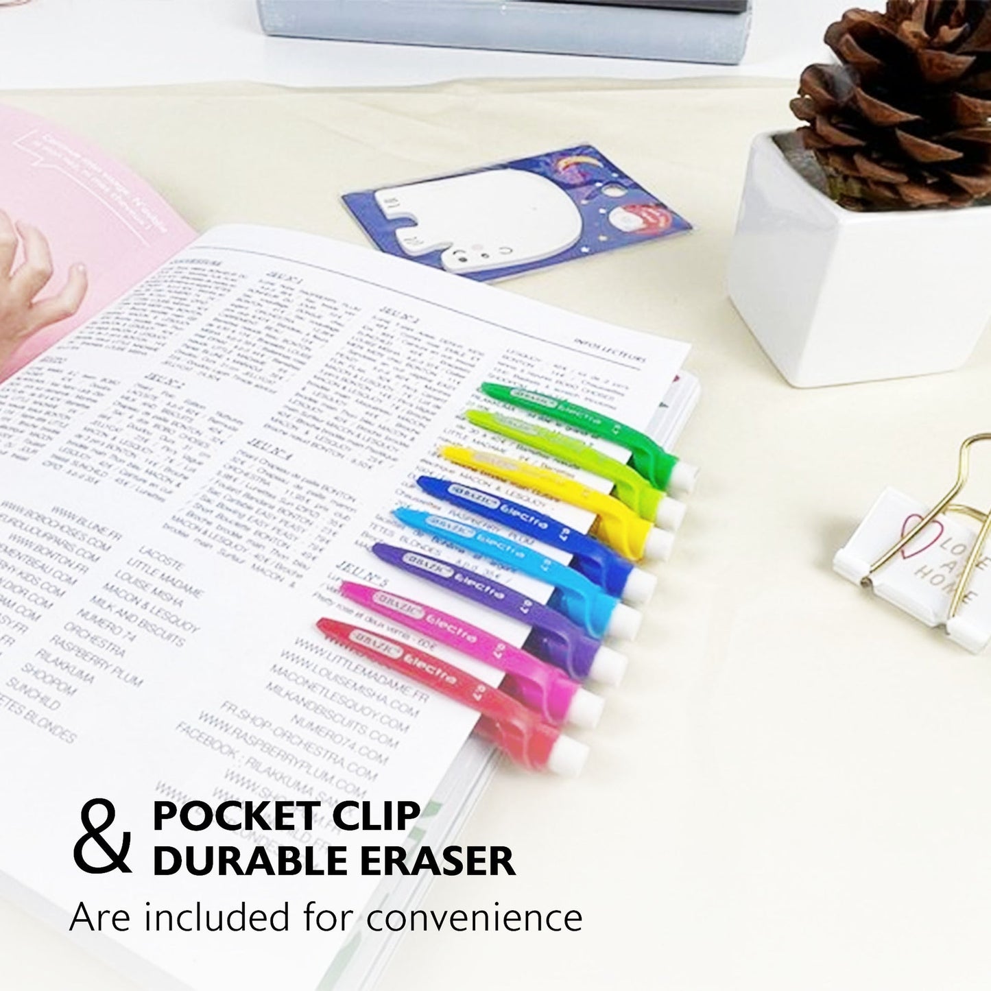 Electra Noir 0.7 mm Mechanical Pencils, HB #2 Lead