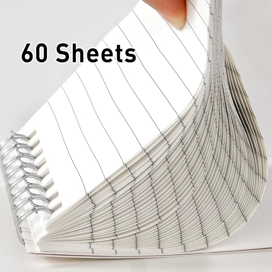 Dynta 60 Pack Pocket Notebook Bulk 3x5 Inch Mini Top Bound Spiral Note Pad