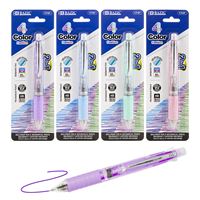 BAZIC 2-In-1 Mechanical Pencil & 4-Fashion Color Pen w/ Grip [1747]