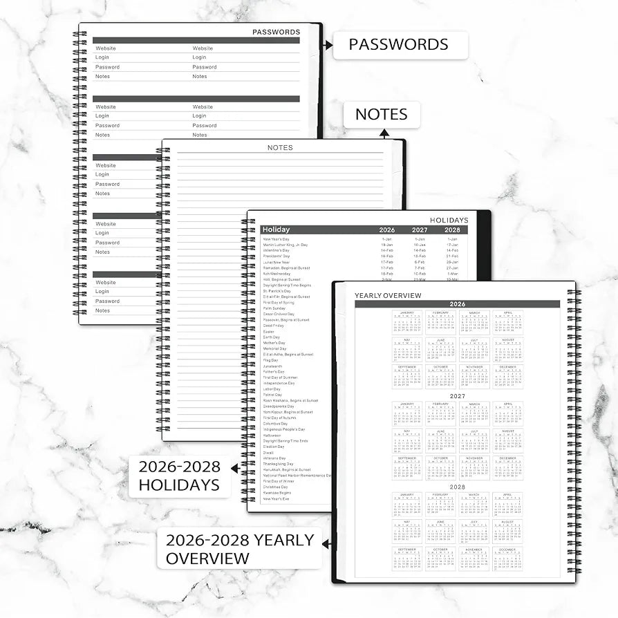 Monthly Planner 2026-2028 - 2026-2028 Monthly Planner, 24 Months, 9'' x 11'', JUL. 2026 - JUN. 2028 with Inner Pocket, Coated Tabs