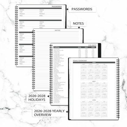 Monthly Planner 2026-2028 - 2026-2028 Monthly Planner, 24 Months, 9'' x 11'', JUL. 2026 - JUN. 2028 with Inner Pocket, Coated Tabs