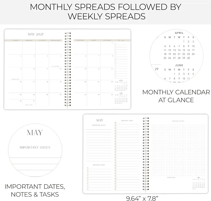 Beautiful 2026-2027 Monthly Planner - To Do List Notebook That Easily Organizes Your Tasks to Boost Productivity - Runs From July 2026 Until December 2027