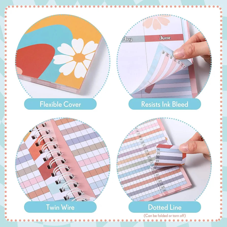 Fuyoooo Teacher Record Book Teacher Grade Books 2026-2027 Spiral Bound Record Planner 2026 Class Grade Book Office Favors for Classroom Attendance Decoration Double Sided