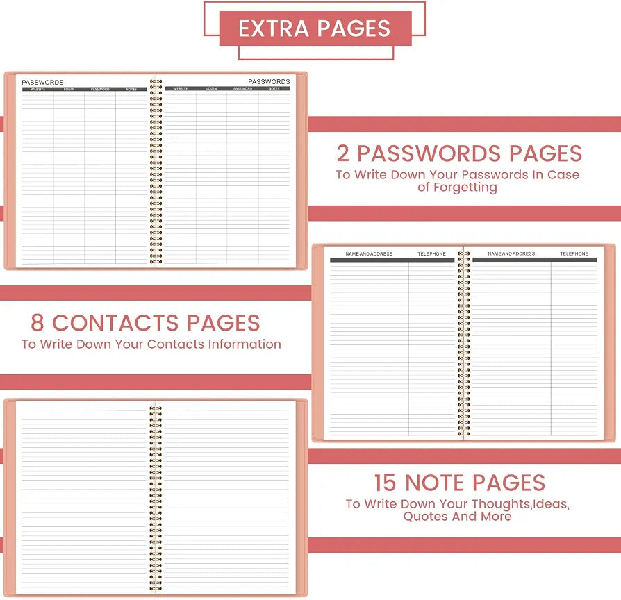 2026-2027 Monthly Planner - 2026-2027 9'' x 11'' Monthly Planner/Calendar from JUL. 2026 - DEC. 2027, 12-Months Calendar Spiral Bound with Soft Leather Cover, 15 Note Pages, Tabs, Inner Pocket