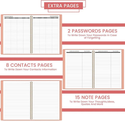 2026-2027 Monthly Planner - 2026-2027 9'' x 11'' Monthly Planner/Calendar from JUL. 2026 - DEC. 2027, 12-Months Calendar Spiral Bound with Soft Leather Cover, 15 Note Pages, Tabs, Inner Pocket