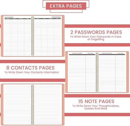 2026-2027 Monthly Planner - 2026-2027 9'' x 11'' Monthly Planner/Calendar from JUL. 2026 - DEC. 2027, 12-Months Calendar Spiral Bound with Soft Leather Cover, 15 Note Pages, Tabs, Inner Pocket