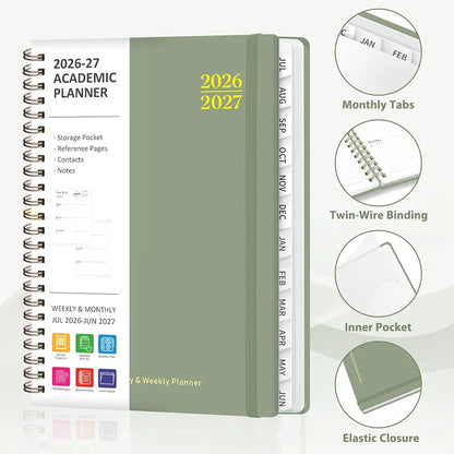 Planner 2026-2027, Weekly and Monthly Calendar Planner, JUL 2026 - JUN 2027