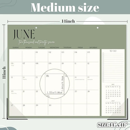Guasslee Desk Calendar 2026-2027, 19-Month School Year Compact Desktop & Wall Calendar, 14" x 11" Thick Paper Monthly Planner for Small Space, Home Office, Dorm & School
