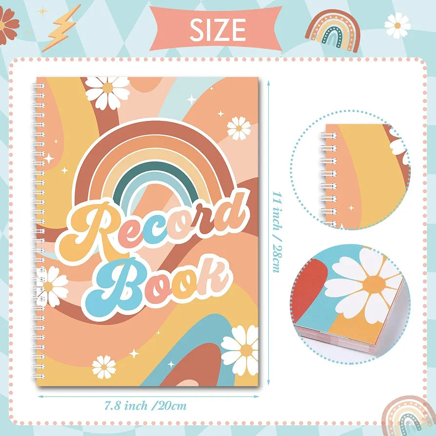 Fuyoooo Teacher Record Book Teacher Grade Books 2026-2027 Spiral Bound Record Planner 2026 Class Grade Book Office Favors for Classroom Attendance Decoration Double Sided