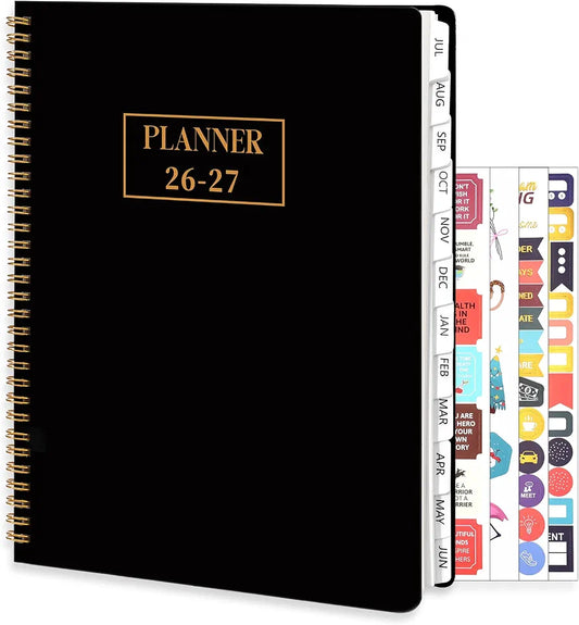 2026-2027 Weekly & Monthly Planner Academic Planner, A4 8.5" x 11", Black