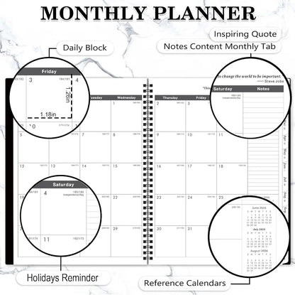 Monthly Planner 2026-2028 - 2026-2028 Monthly Planner, 24 Months, 9'' x 11'', JUL. 2026 - JUN. 2028 with Inner Pocket, Coated Tabs