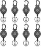 MNGARISTA 8-Pack Retractable Keychain, Heavy Duty Carabiner Badge Holder, Tactical ID Badge Reel with 31.5” Steel Retractable Cord, 8.0 oz