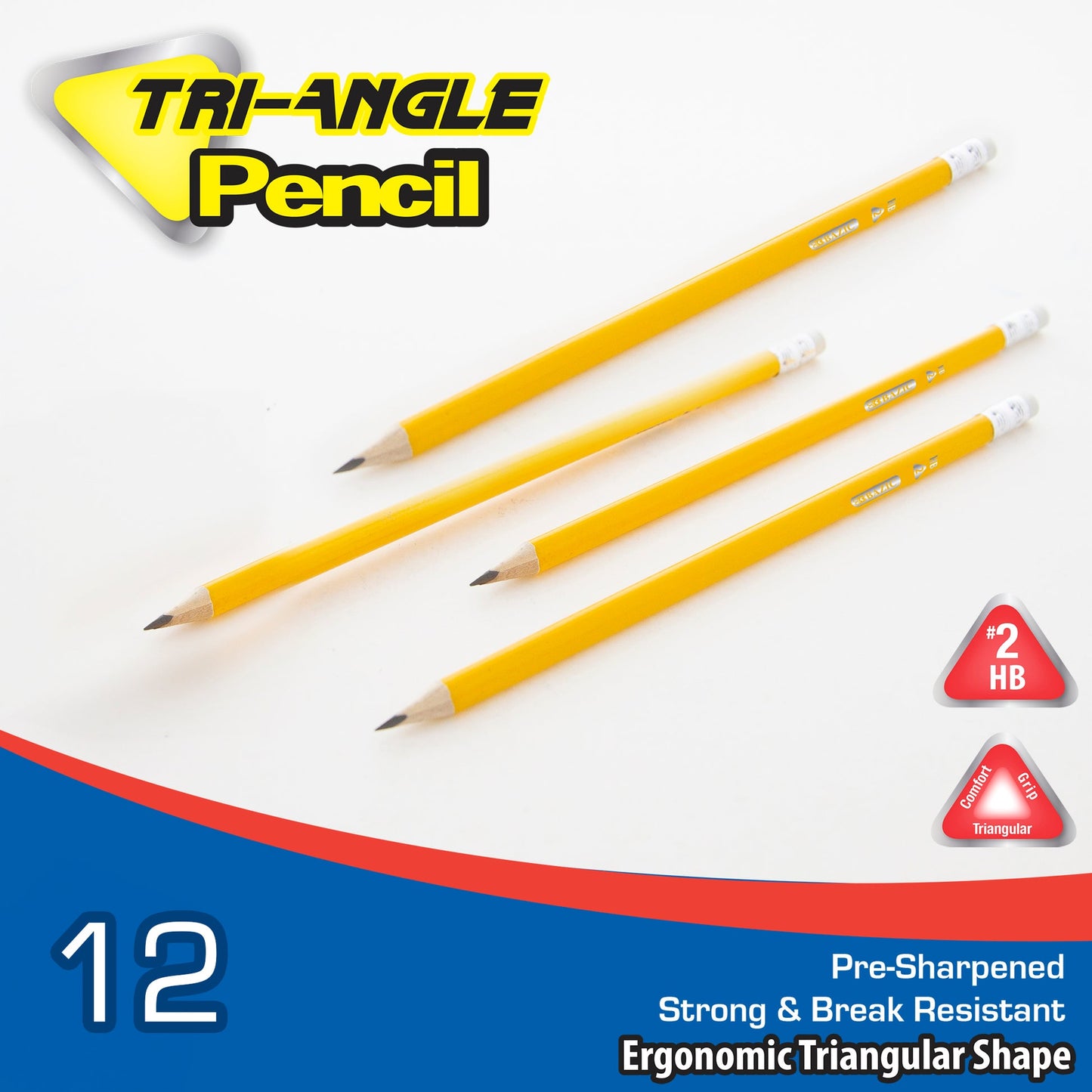 #2 Triangle Pre-Sharpened Yellow Pencils