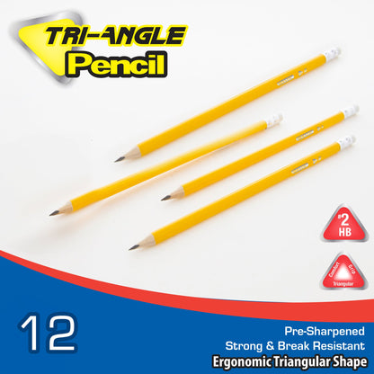 #2 Triangle Pre-Sharpened Yellow Pencils
